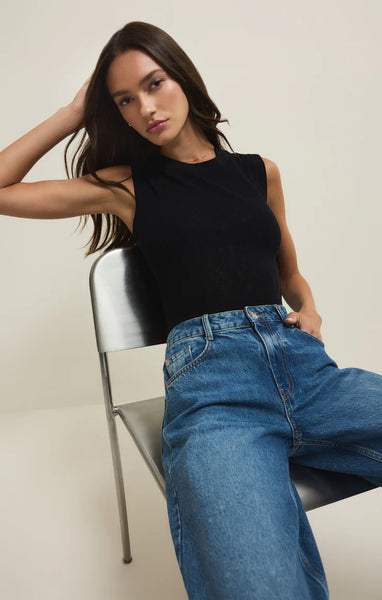 Z SUPPLY TIBI MESH TANK BLACK