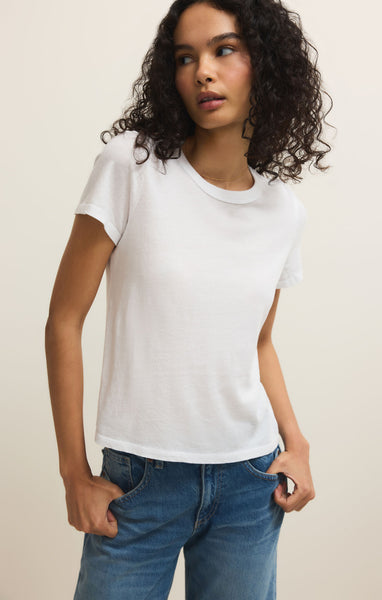 Z SUPPLY JUNIE COTTON TEE WHITE