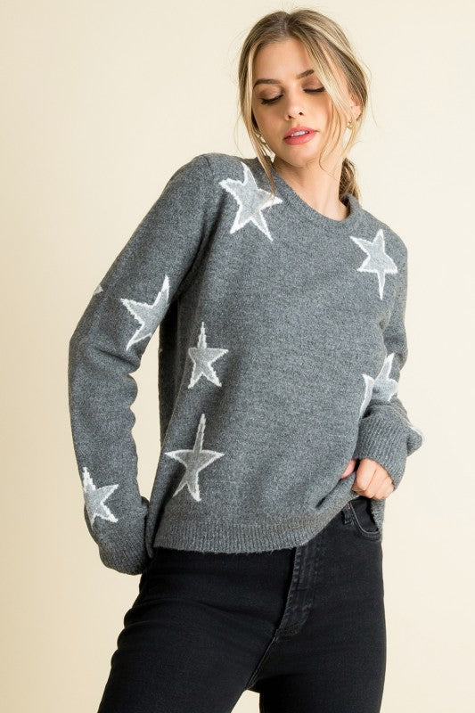 THML CHARCOAL GREY STAR SWEATER