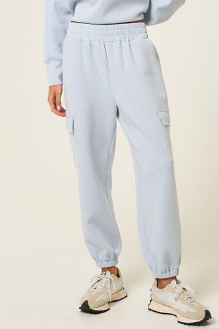 SOFT STRETCH CUFFED JOGGERS LT BABY BLUE