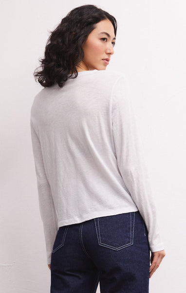 Z SUPPLY MODERN SLUB LONG SLEEVE TEE WHITE