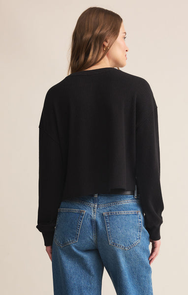 Z SUPPLY ANGEL MINI THERMAL TOP BLACK