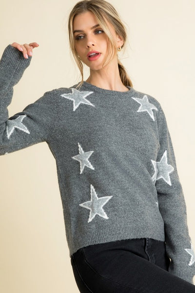 THML CHARCOAL GREY STAR SWEATER