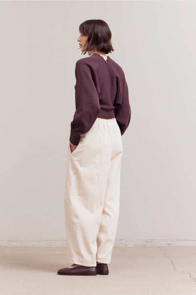 AUBERGINE BUTTON UP TO NECK CARDIGAN