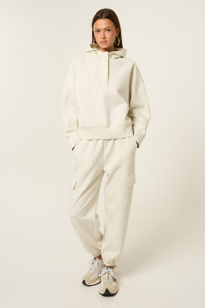 SOFT STRETCH CUFFED JOGGERS LT HEATHER