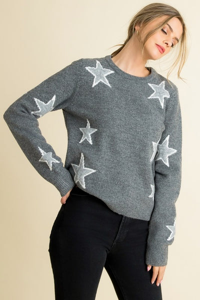 THML CHARCOAL GREY STAR SWEATER