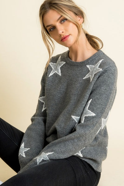 THML CHARCOAL GREY STAR SWEATER