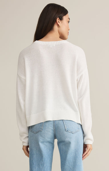 Z SUPPLY SIENNA WHITE HEART SWEATER