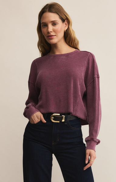 Z SUPPLY ANGEL MINI THERMAL TOP MERLOT