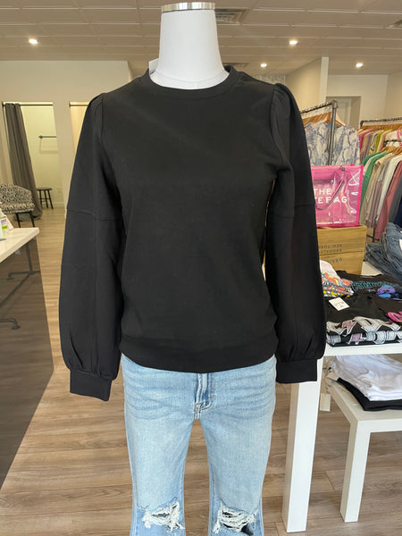 Black puff sleeve discount sweatshirt