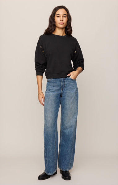 Z SUPPLY AXEL GROMMET SWEATSHIRT BLACK