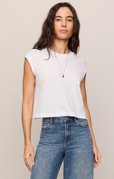 Z SUPPLY FLEX SLEEVELESS TEE WHITE