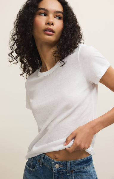 Z SUPPLY JUNIE COTTON TEE WHITE