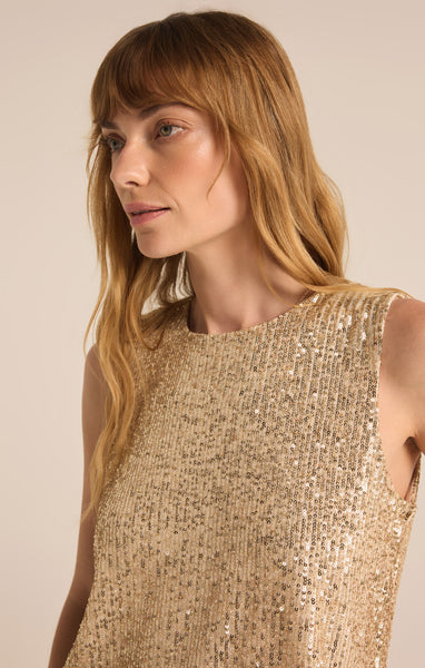 Z SUPPLY SLOANE SEQUIN TOP CHAMPAGNE