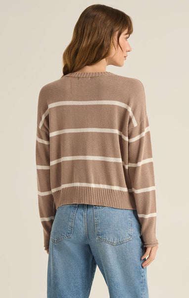 Z SUPPLY SIENNA STRIPE SWEATER LATTE