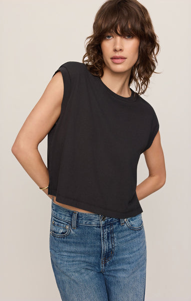 Z SUPPLY FLEX SLEEVELESS TEE ASH BLACK