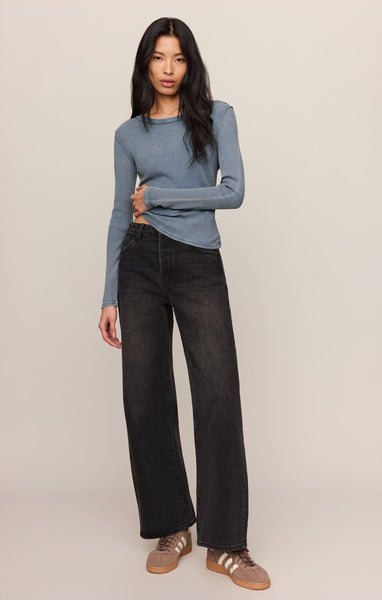 Z SUPPLY ARLET MINI THERMAL TOP MINERAL BLUE