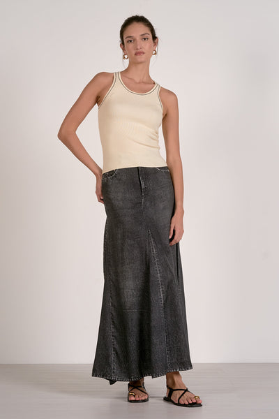 ELAN OFF WHITE CONTRAST TANK TOP