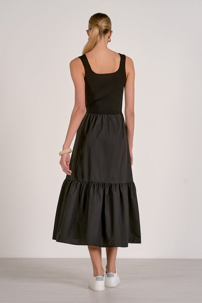 ELAN BLACK TANK DRESS RIBBED TOP RHODE