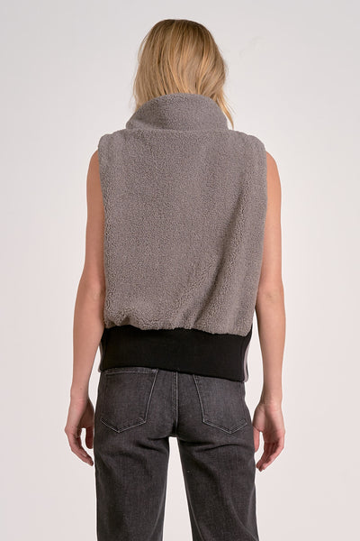 ELAN ZIP UP VEST GREY BLACK