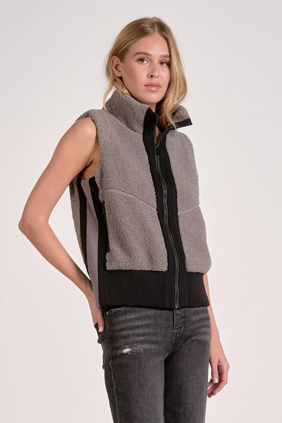 ELAN ZIP UP VEST GREY BLACK