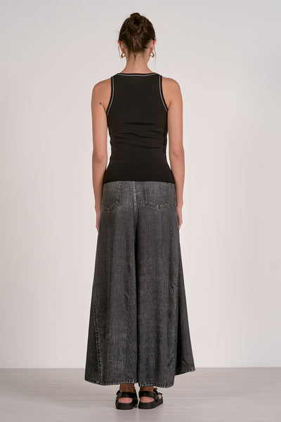 ELAN BLACK CONTRAST TANK TOP