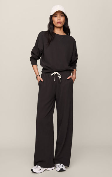 Z SUPPLY CLUBHOUSE WIDE LEG PANT ASH BLACK
