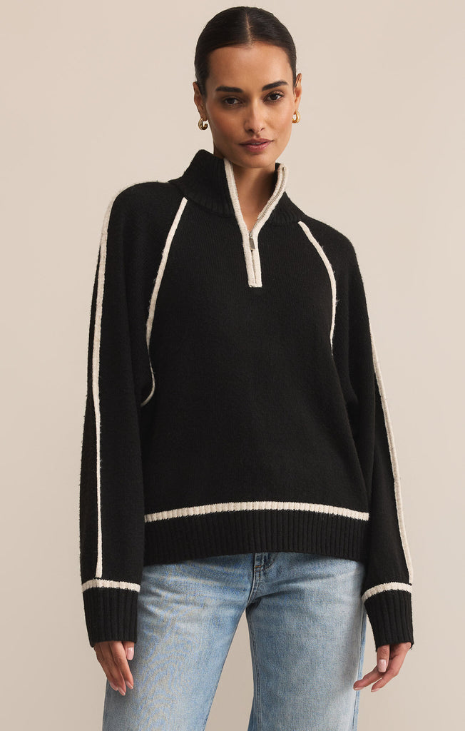 Z SUPPLY ALPS HALF ZIP SWEATER BLACK – LIVTOSHOP