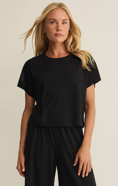 Z SUPPLY BANYAN CROCHET TOP BLACK