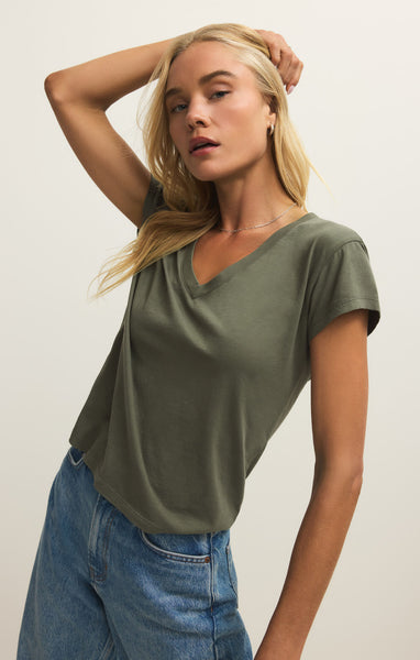Z SUPPLY MODERN V NECK TEE TEA LEAF