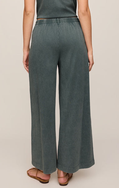 Z SUPPLY SCOUT JERSEY CROP FLARE PANT EMERALD COVE