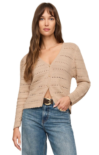 Z SUPPLY AVEN CROCHET CARDIGAN IN SOFT ECRU