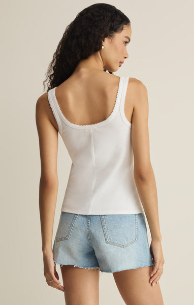 Z SUPPLY NIKO SCALLOP RIB TANK WHITE