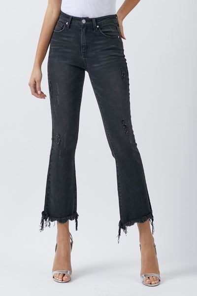 BLACK BETSY MID RISE ANKLE FLARE