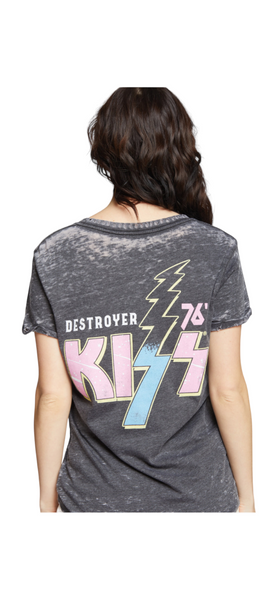 RECYCLED KARMA KISS DESTROYER 76 BOLT BURNOUT TEE